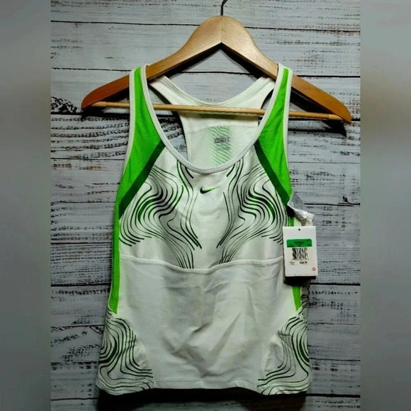 Nike Dri-Fit Running Tank and Shorts Set Athletic Activewear Green White size XL - Picture 2 of 6
